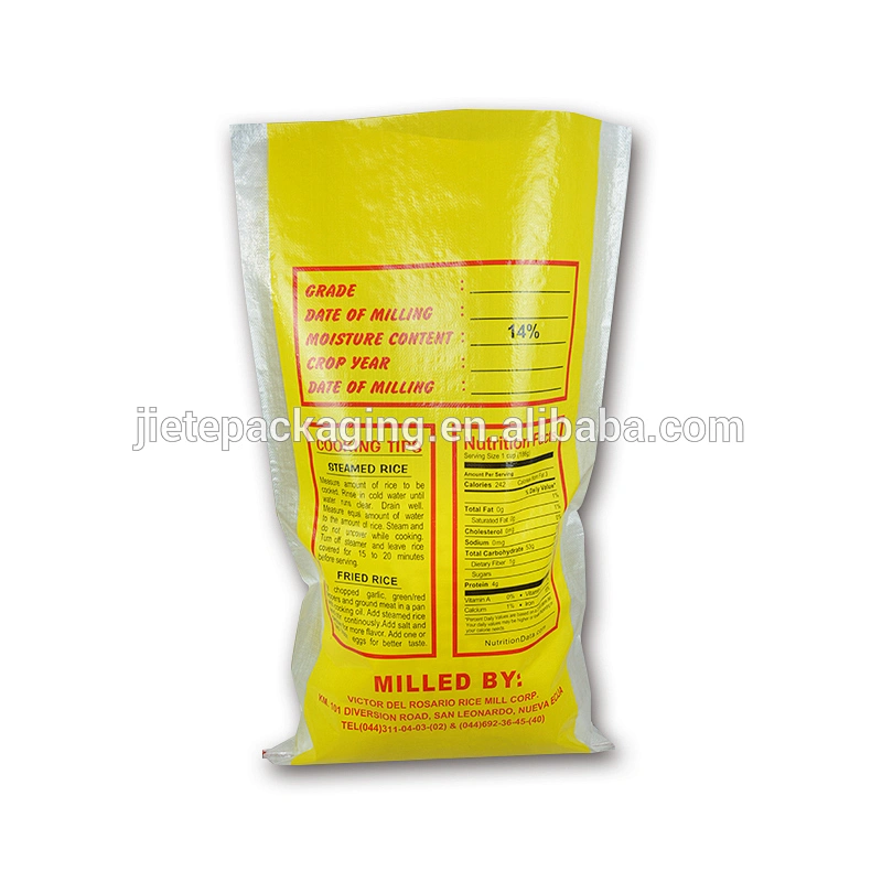 15kg 25kg 50kg bags dimensions of rice with colorful printing