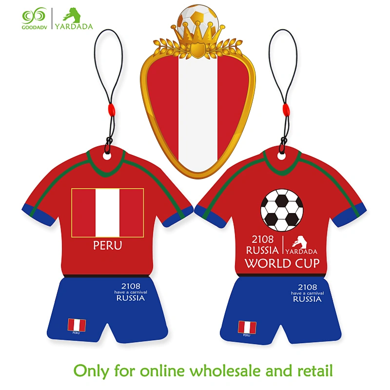 Peru hot sale air freshener, New World Cup shirt shape, a variety of flavors,welcome to order