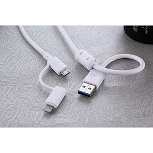 High quality cheap insulated 2 in 1 PVC flat data cable with micro usb for iphone 8 7 6