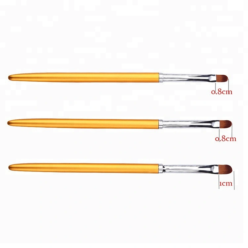3pcs Potable Metal Handle Acrylic UV Gel Extension Drawing Brush Manicure Tools Paint Acrylic Nail Art Polish Brush Sets