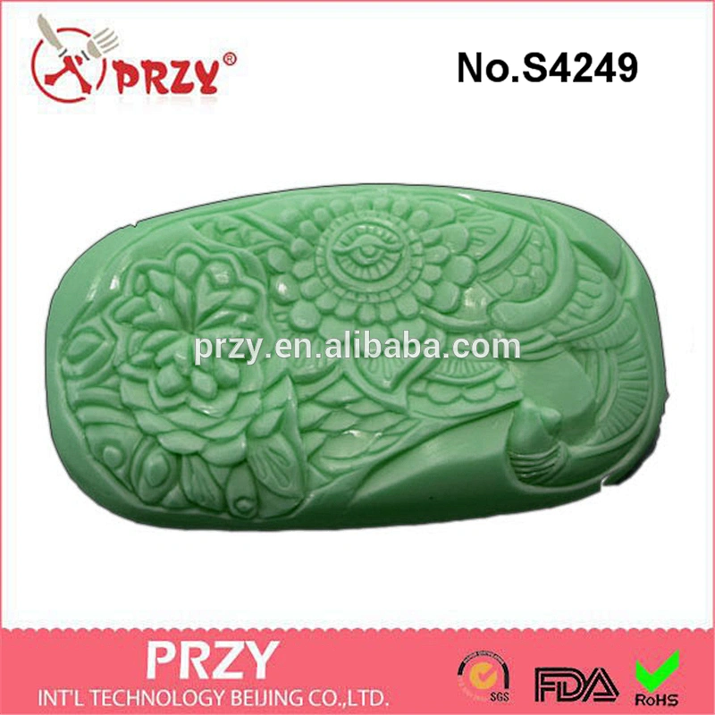 S4249 PRZY ELEPHANT SOAP SILICONE mold - elephant soap bar silicone mould