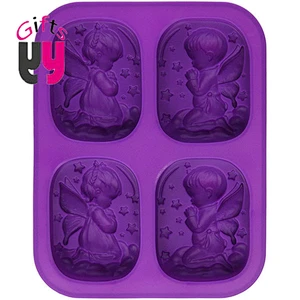 4 rectangle square soap DIY Four square silicone handmade soap mold