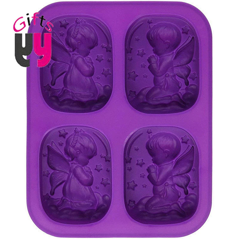 4 rectangle square soap DIY Four square silicone handmade soap mold