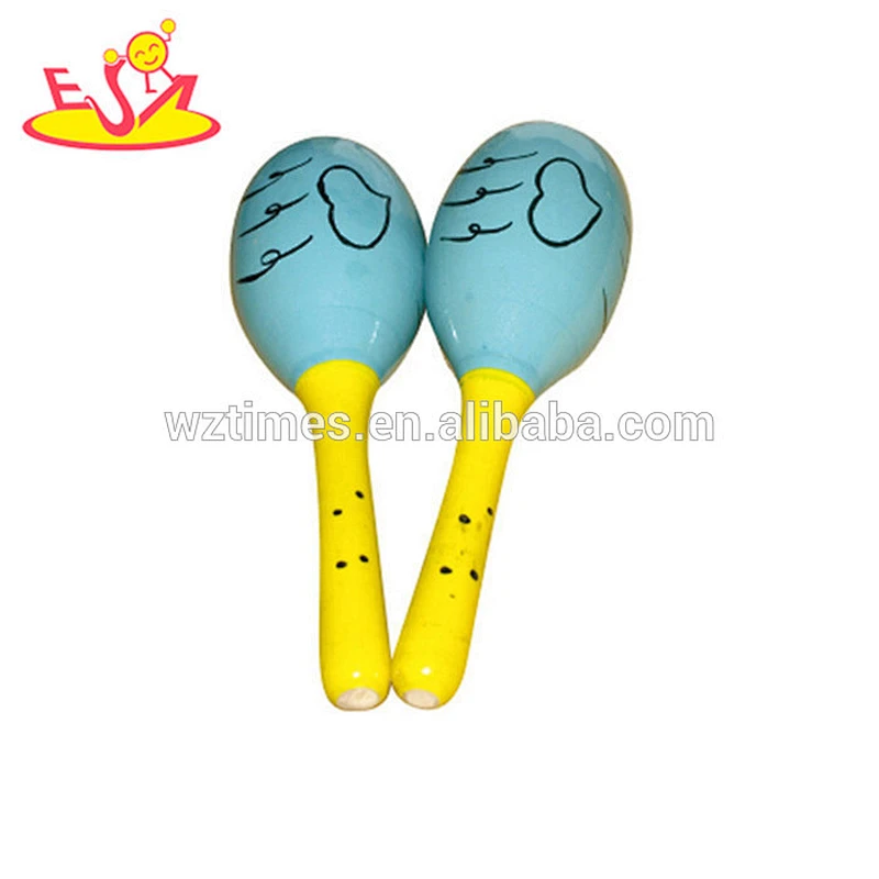 Wholesale cheap baby wooden musical maracas most popular kids wooden musical maracas for sale W07I054
