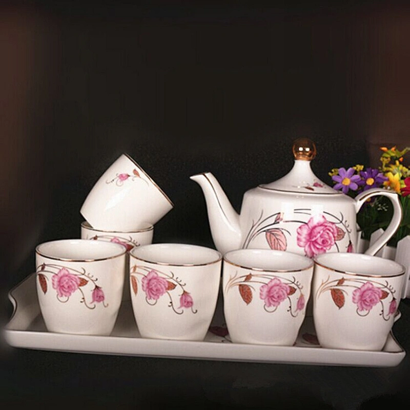 Chinese Style Ceramic Water Pot Set Popular Porcelain Tea Pot and Cup Set Factory Cheap Price Water Cup Set