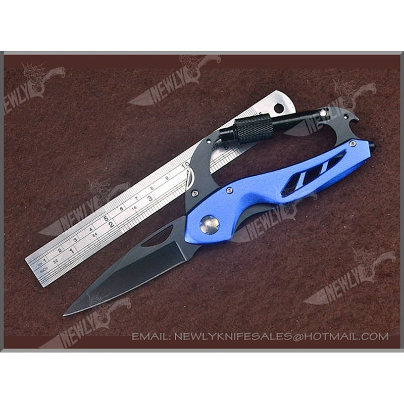 Climbing Button Carabiner Multi Tool Outdoor Camping Folding Knife