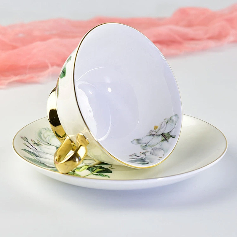 Quality guarantee crystal coffee cup with tray set for drinkware