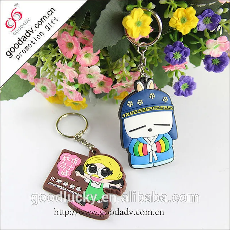 wholesale rubber keychains custom with 2/3D