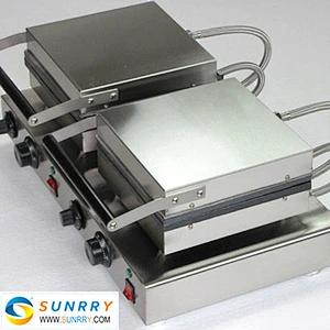 Double head stainless steel electric circular shape waffle baker and waffle stick maker