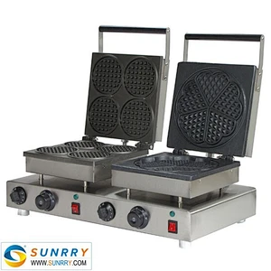 Industrial automatic 6 rectangle and 1 flower waffle maker machine and egg cake maker