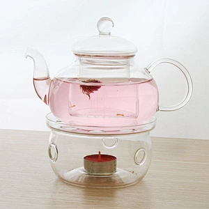 双层耐热玻璃壶暖底茶壶加热器圆形茶具