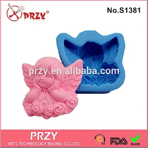S1381 2016 Newest Angel shaped wholesale silicone soap mold
