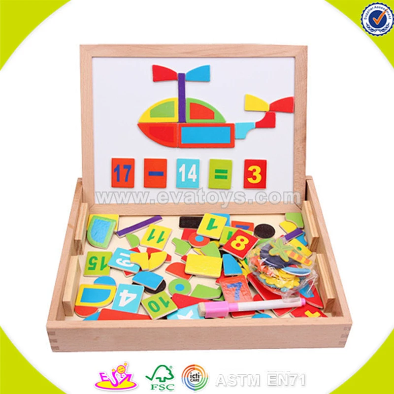 wholesale funny kids wooden magnetic jigsaw toy hot sale wooden magnetic jigsaw toy educational magnetic jigsaw toy W14A057