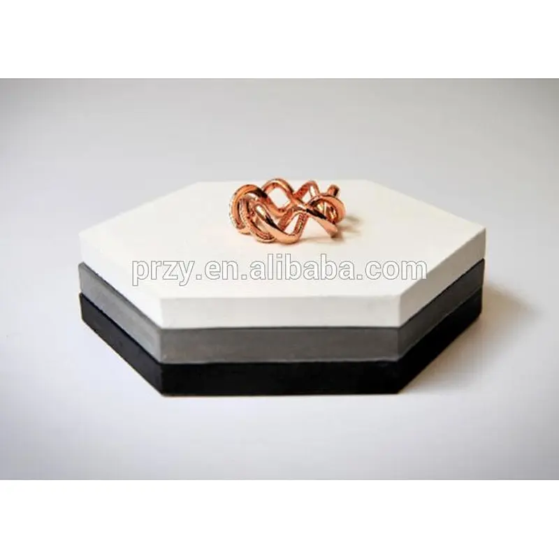 PRZY 2018 new Cement hexagonal tray mold jewelry display tray silicone molds for concrete Nordic