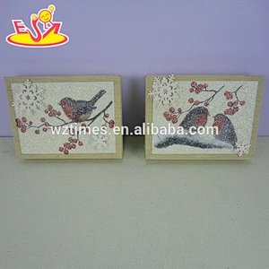 2017 New design wooden festivaly door decorations mini wooden festivaly door decoration W09D015