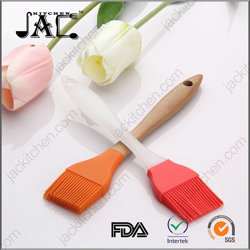 Premium Grade Silicone Basting Brush with Wood Handle