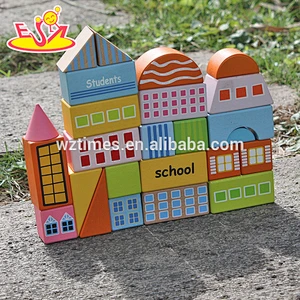 2018 New design 25 pieces children wooden building blocks for kids educational wooden building blocks for kids W13A122
