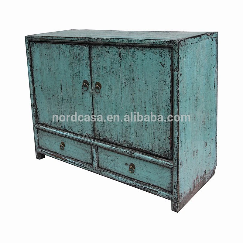 antique wood furniture blue cabinet