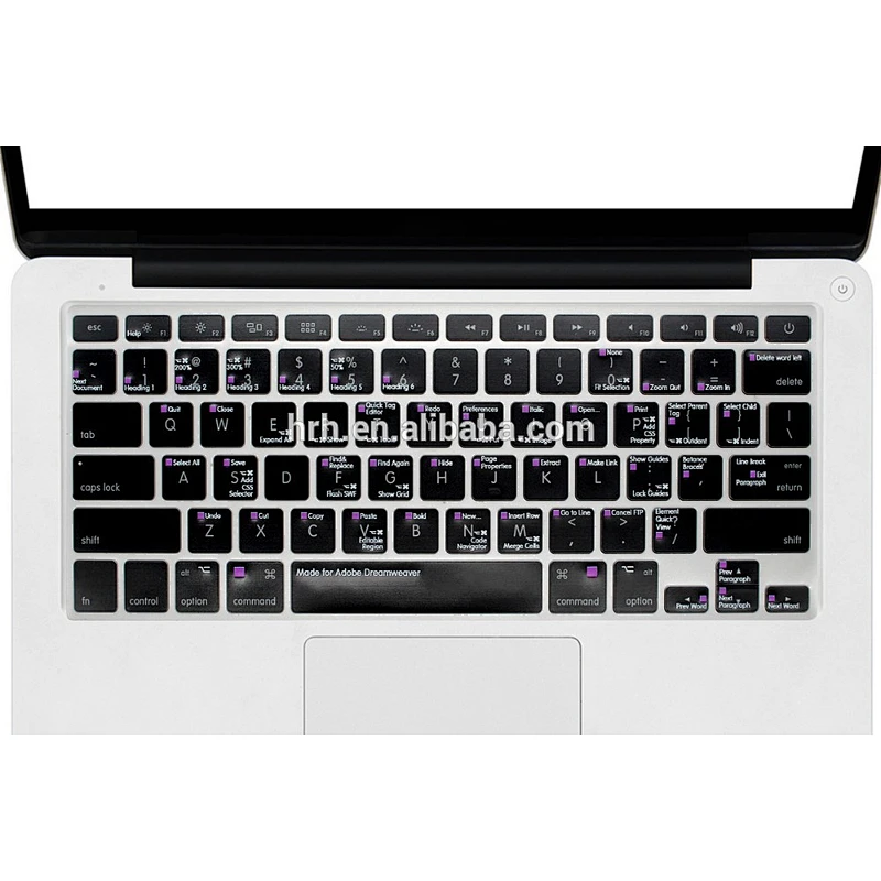 Waterproof Ado be Dreamweaver Shortcut Backlight TPU Keyboard Skin Cover custom skin for macbook pro retina display