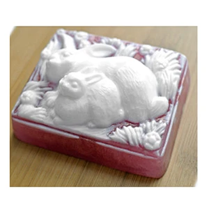 Rabbit mom and baby Soap molds Easter Cake mold Handmade soap Molds