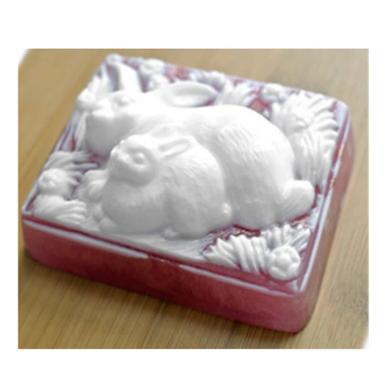 Rabbit mom and baby Soap molds Easter Cake mold Handmade soap Molds