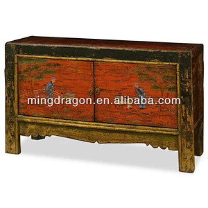 Chinese antique hand painted tibetan cabinet