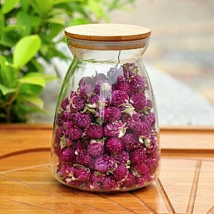 700ML/1L Dry cargo glass seal pot transparent kitchen storage cambered glass bottle