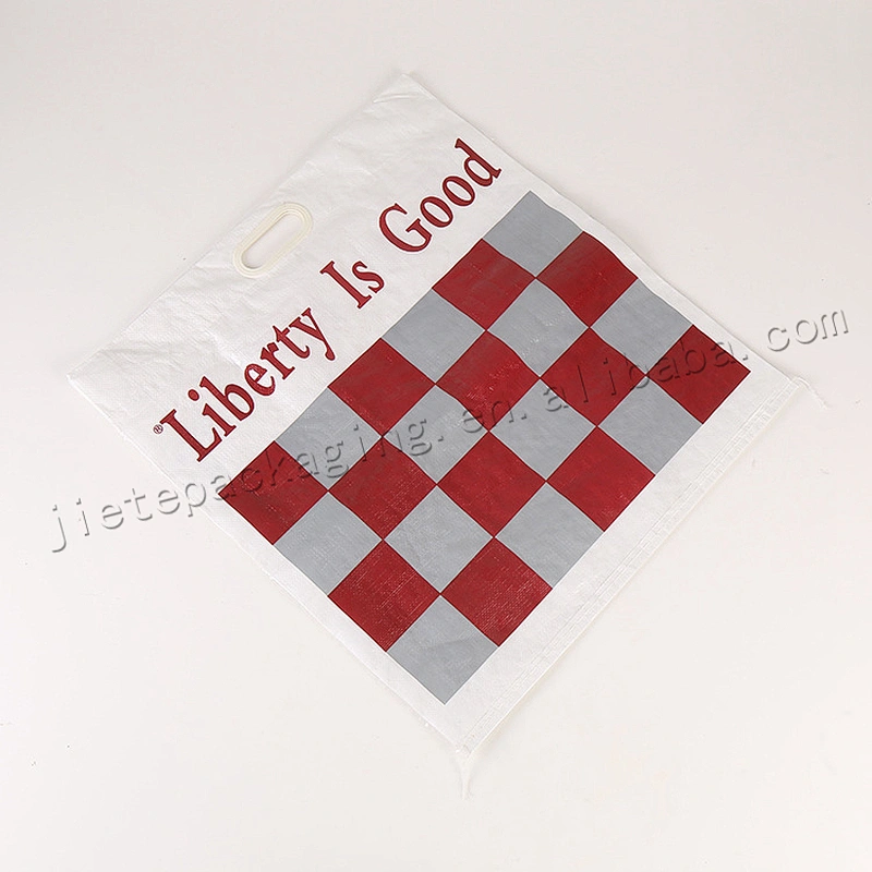 New style plastic laminated pp woven pocket with carry handle