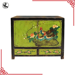 Chinese solid wood pine painted furniture for stores use