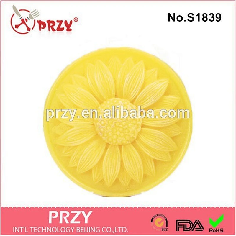 Handmade sunflower shaped silicone soap molds