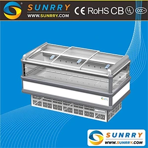 Air Cooling Supermarket Promotional Floor Display Stand Island Freezer 1850MM Length (SY-SIS185A SUNRRY)