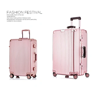 High Quality Customized Colorful Suitcase 4 Wheels Trolley Plastic Suitcase 24'' Light Weight Traveling Luggage Set