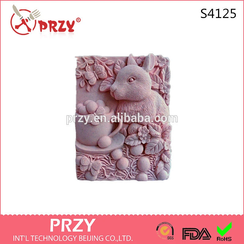 S4125 PRZY Bunny Cup Silicone Soap/plaster/clay Mold