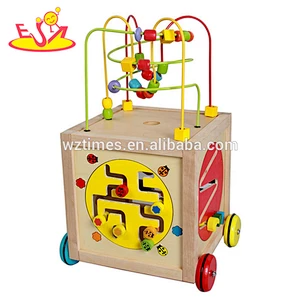 2018 großhandel 5 in 1 baby holz aktivitätswürfel neues design kinder holz aktivitätswürfel lustige kinder holz aktivitätswürfel W11B090