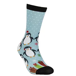Polyester High Quality Customized Custom Digital Printing Festival Celebrating Christmas Eve Theme MOQ Socks