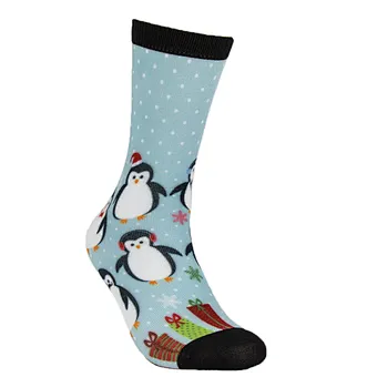 Polyester High Quality Customized Custom Digital Printing Festival Celebrating Christmas Eve Theme MOQ Socks