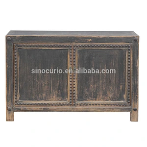 china wholesale antique furniture distressed black shoe rack cabinet