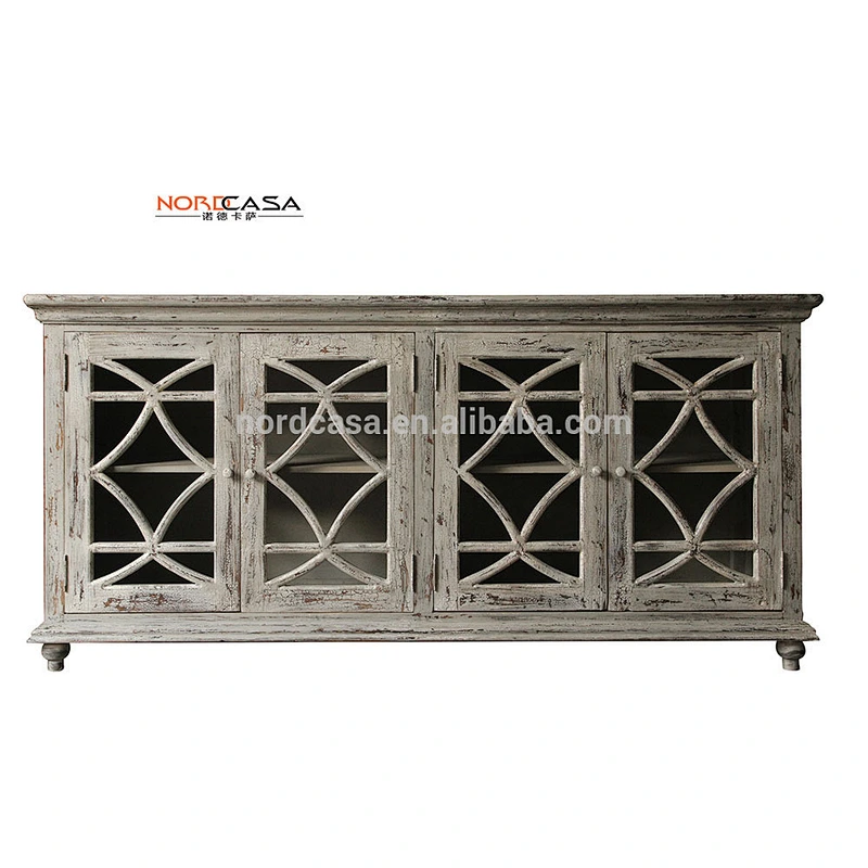 Vintage American Style Distressed living room cabinet