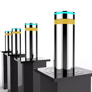 Reflective Tape Ornate Safety Stainless Steel Parking Road Automatic Pneumatic Bollard for Access Control