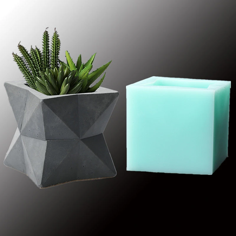 Mini Geometry flower pot silica gel Cement decorations home concrete vase pot silicone mold