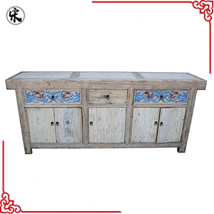 Beijing factory wholesale reproduction natural wood color carved chinese antique furniture