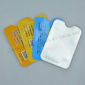 Customized foil film plastic card holder bag for ID ,credit,bank