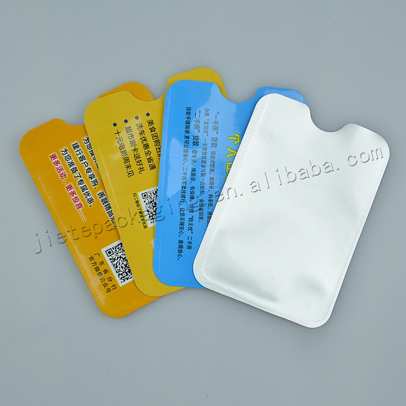 Customized foil film plastic card holder bag for ID ,credit,bank