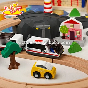 Wooden Safety Railway Train Set Toys for Kids Birthday Gift W04C150