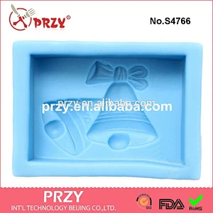 PRZY S4766 Christmas series bell silicone soap making forms Christmas mold