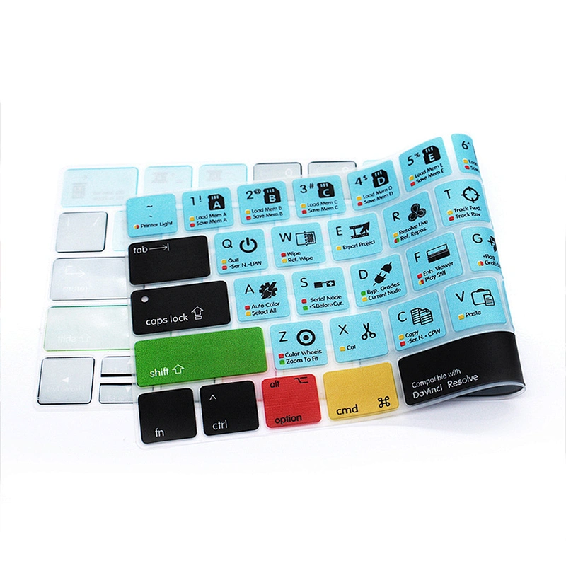 Ali baba Online Shopping Soft davinci Resolve Shortcuts Silicone Keyboard Cover for macbook pro skin For macbook pro touch bar