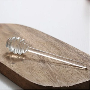 Honeycomb shaped Glass Honey Jar with Muddler Honey / Jam Storage Jar