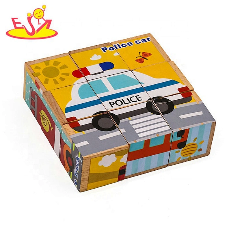 2019 New design children educational wooden cube puzzle with customize W14F059