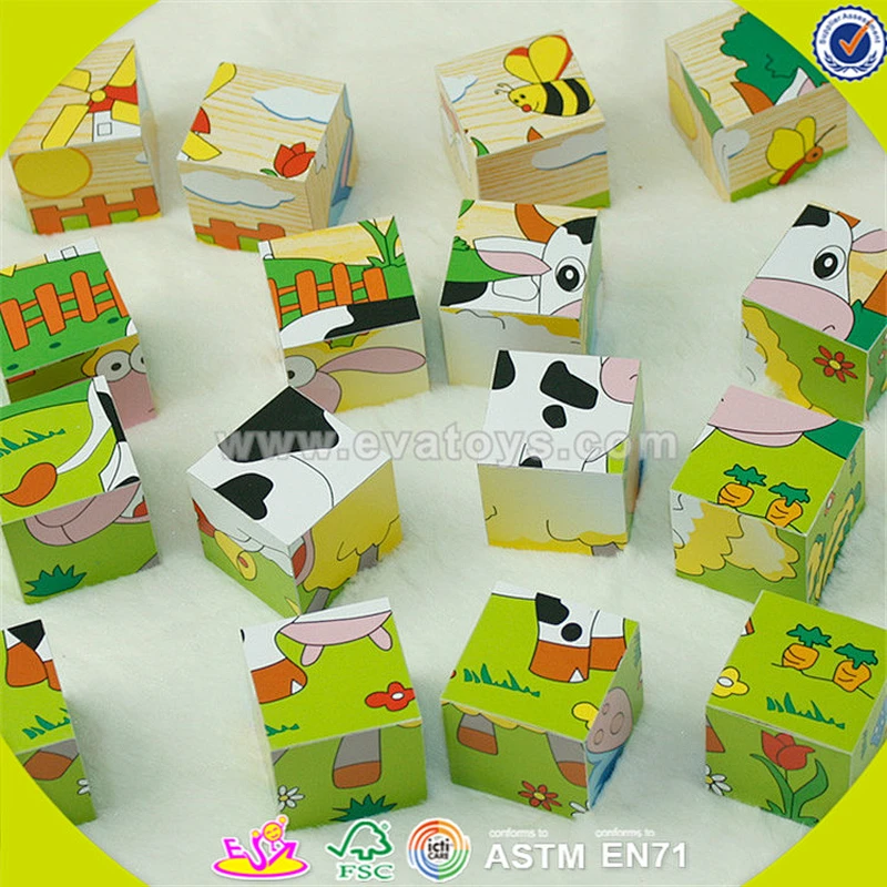 wholesale kids wooden cubic puzzle, cheap baby wooden cubic puzzle, hottest children wooden cubic puzzle W14F038