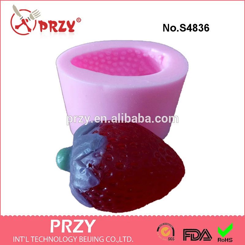 S4836 trawberry shape soap molds chocolate mould fruit silicone molds decorating cake mold
